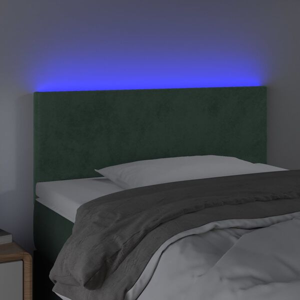vidaXL Cabecero con LED de terciopelo verde oscuro 80x5x78/88 cm