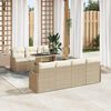 vidaXL Conjunto de sof&aacute; de jard&iacute;n 8 pcs Beige Rattan de Poli&eacute;ster