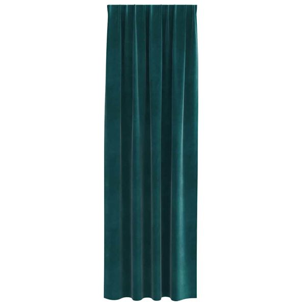 vidaXL Cortinas opacas 2 pcs Verde oscuro 140 x 225 cm Terciopelo
