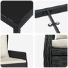 vidaXL Conjunto de Comedor de Jard&iacute;n 3 pcs Negro rat&aacute;n sint&eacute;tico
