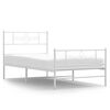 vidaXL Estructura cama sin colch&oacute;n con estribo metal blanco 100x190 cm