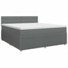 vidaXL Cama box spring con colch&oacute;n Gris oscuro 140 x 190 cm Tela