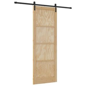 vidaXL Puerta Corredera Natural y negro 83 x 232 cm
