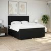 vidaXL Cama box spring con colch&oacute;n tela negro 180x200 cm