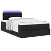 vidaXL Cama otomana con colch&oacute;n y luces LED tela negra 120x190 cm