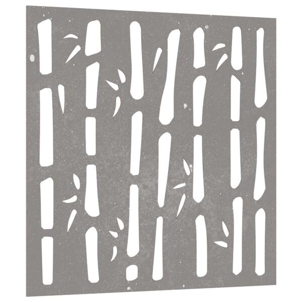 vidaXL Adorno de pared de jard&iacute;n acero corten dise&ntilde;o bamb&uacute; 55x55 cm