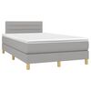 vidaXL Cama box spring con colch&oacute;n y LED tela gris claro 120x190 cm