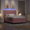 vidaXL Cama con Box Spring LED y Colch&oacute;n Rosa 160 x 200 cm Terciopelo