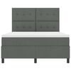 vidaXL Cama tipo Box Spring con colch&oacute;n Gris oscuro 140 x 190 cm tela