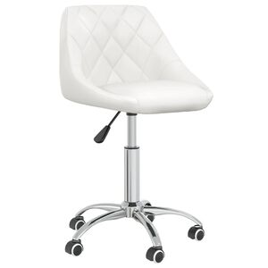vidaXL Silla de oficina giratoria de cuero sint&eacute;tico blanco