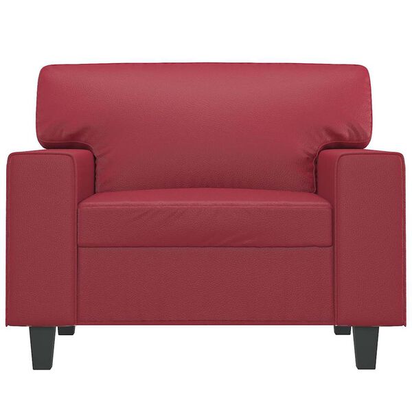 vidaXL Sill&oacute;n cuero sint&eacute;tico rojo tinto 60 cm