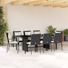 vidaXL Set de comedor de jard&iacute;n 9 pzas y cojines rat&aacute;n sint&eacute;tico negro