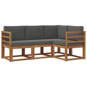 vidaXL Conjunto de sof&aacute;s de exterior 4 pcs Natural y Antracita