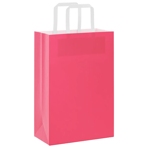 vidaXL Bolsas de papel con asas 50 uds rosa 21x11x31 cm