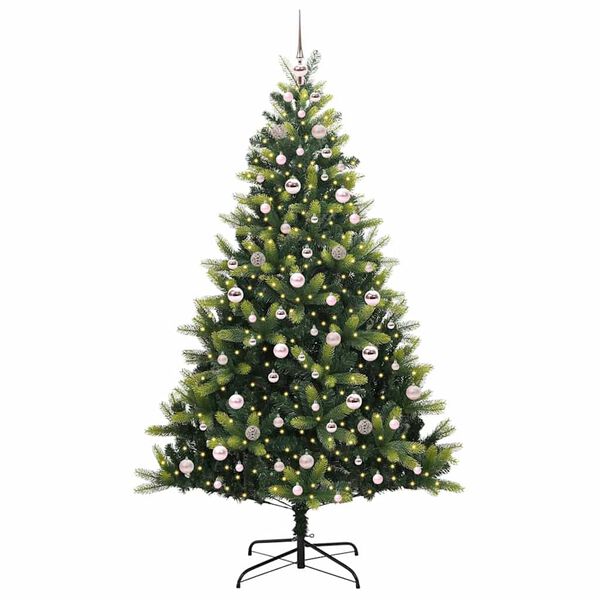 vidaXL &Aacute;rbol de Navidad Artificial Plegable 300 LEDs Verde 210 cm