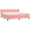 vidaXL Cama box spring con colch&oacute;n terciopelo rosa 200x200 cm