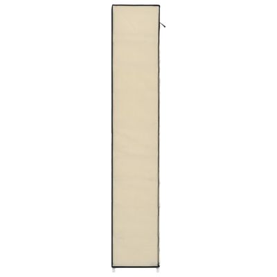 vidaXL Mueble zapatero de tela con funda color crema 57x29x162 cm