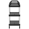 vidaXL Carrito de 3 niveles aluminio negro 81x41x92 cm