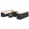 vidaXL Conjunto de sof&aacute; de jard&iacute;n 11 uds. Negro Polirat&aacute;n