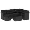 vidaXL Set de sof&aacute;s de jard&iacute;n 8 piezas y cojines rat&aacute;n sint&eacute;tico negro