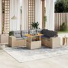 vidaXL Set sof&aacute;s de jard&iacute;n 7 piezas y cojines rat&aacute;n sint&eacute;tico beige