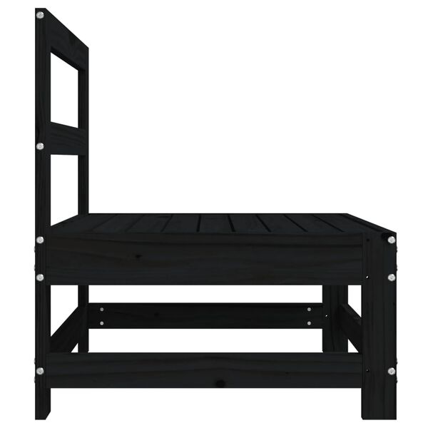 vidaXL Sofá central de jardín madera maciza de pino negro