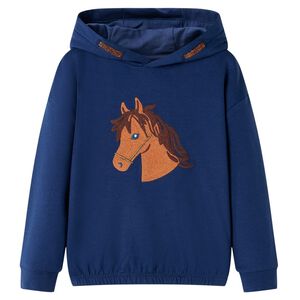 Sudadera infantil con capucha azul marino 92