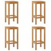 vidaXL Taburete de bar 4 uds. Natural Madera de teca maciza