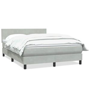 vidaXL Cama box spring con colch&oacute;n terciopelo gris claro 160x220 cm