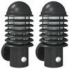 vidaXL Apliques de exterior con sensor 2 uds acero inoxidable negro