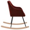 vidaXL Silla mecedora de tela rojo vino tinto