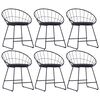 vidaXL Sillas de comedor asientos de cuero sint&eacute;tico 6 uds acero negro