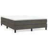 vidaXL Cama box spring con colch&oacute;n terciopelo gris oscuro 140x200 cm