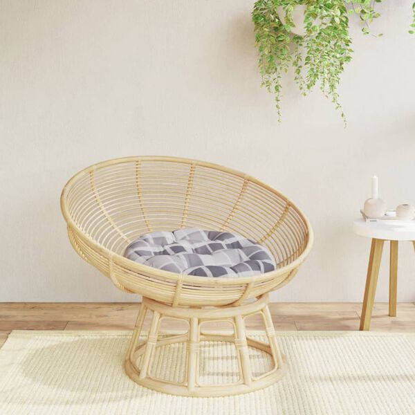 vidaXL Coj&iacute;n redondo tela Oxford estampado de cuadros gris &Oslash; 60x11 cm