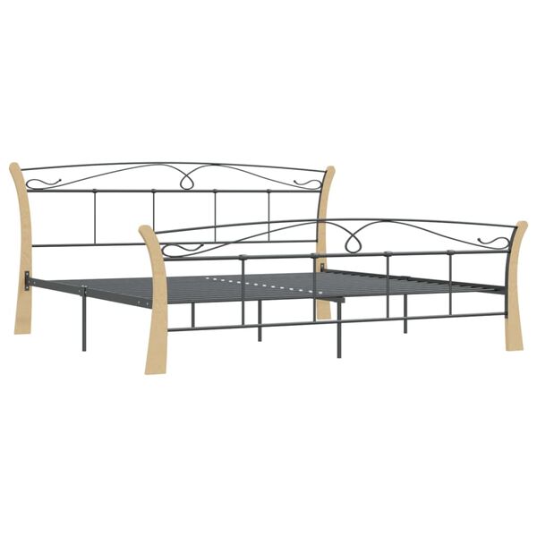 vidaXL Estructura de cama sin colch&oacute;n metal negro 200x200 cm