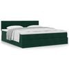 vidaXL Estructura de cama otomana con colch&oacute;n verde oscuro 200x200 cm