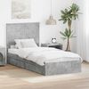 vidaXL Cama con almacenamiento con cabecera Gris Concreto 90 x 200 cm