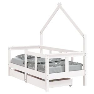 vidaXL Estructura cama ni&ntilde;os con cajones madera pino blanco 70x140 cm