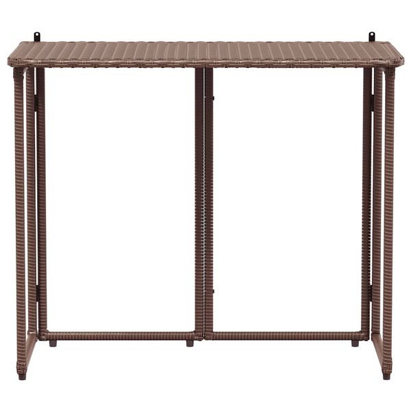 vidaXL Mesa de jardín plegable marrón 90x51x75 cm ratán sintético