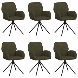 vidaXL Sillas de comedor giratorias 6 uds. Cuero de Suede Sint&eacute;tico