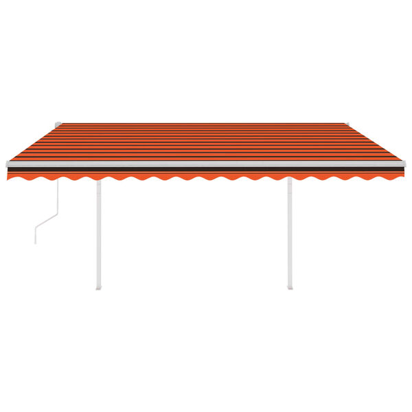 vidaXL Toldo retr&aacute;ctil autom&aacute;tico con postes naranja y marr&oacute;n 4x3,5 m