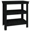 vidaXL Banco de trabajo de madera maciza de pino negro 78,5x50x80 cm