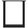 vidaXL Patas para mesa de centro en forma de U (2 unidades), color negro, 28 x (42-43) cm, acero