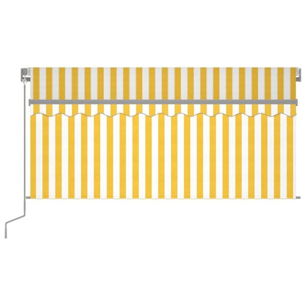 vidaXL Toldo retr&aacute;ctil manual con persiana amarillo y blanco 3x2,5 m