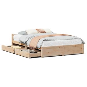 vidaXL Estructura de cama sin colch&oacute;n madera de pino maciza 120x200 cm