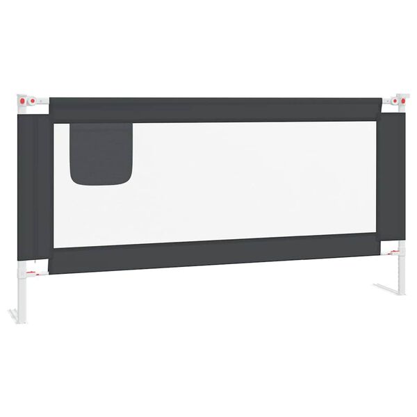vidaXL Barandilla de seguridad cama de ni&ntilde;o gris oscuro tela 180x25 cm