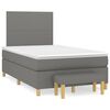 vidaXL Cama box spring con colch&oacute;n tela gris oscuro 120x190 cm