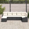 vidaXL Conjunto de sof&aacute; de jard&iacute;n 7 pcs Negro y crema rat&aacute;n sint&eacute;tico