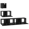 vidaXL Conjunto de mueble de TV 3 pcs Roble Negro Madera de ingenier&iacute;a
