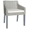 vidaXL Silla de comedor con coj&iacute;n rat&aacute;n natural gris